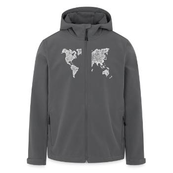 Weltkarte Handmade Dots Dot Painting schwarz - Recycelte Männer Softshell-Jacke von Stanley/Stella - Anthrazit - Vorne - AI Model Male 185 light (185cm)