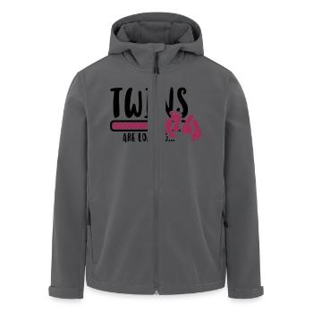 Twins are loading - Zwillinge-Schwangerschaft-Baby - Recycelte Männer Softshell-Jacke von Stanley/Stella - Anthrazit - Vorne - AI Model Male 185 light (185cm)