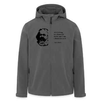 Karl Marx - I'm a Material Girl - Recycelte Männer Softshell-Jacke von Stanley/Stella - Anthrazit - Vorne - AI Model Male 185 light (185cm)