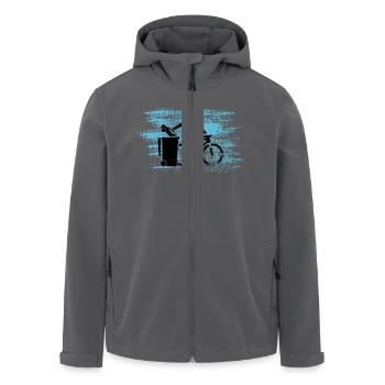 Fahrrad statt Auto - Recycelte Männer Softshell-Jacke von Stanley/Stella - Anthrazit - Vorne - AI Model Male 185 light (185cm)