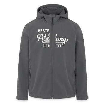 Beste Abteilung der Welt - Recycelte Männer Softshell-Jacke von Stanley/Stella - Anthrazit - Vorne - AI Model Male 185 light (185cm)