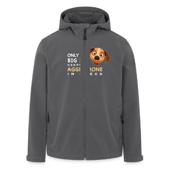 Lustiger Spruch, Eis hält mein Aggromon in Schach - Recycelte Männer Softshell-Jacke von Stanley/Stella - Anthrazit - Vorne - AI Model Male 185 light (185cm)