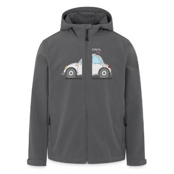 Auto mit Koffer auf dem Dach in Grau - Recycelte Männer Softshell-Jacke von Stanley/Stella - Anthrazit - Vorne - AI Model Male 185 light (185cm)