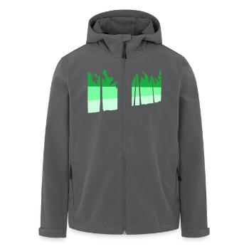 Palmen Insel Bäume Strand Urlaub Streifen Meer - Recycelte Männer Softshell-Jacke von Stanley/Stella - Anthrazit - Vorne - AI Model Male 185 light (185cm)