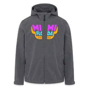 Miami USA Palmen Strand Sonne Amerika Florida Logo - Recycelte Männer Softshell-Jacke von Stanley/Stella - Anthrazit - Vorne - AI Model Male 185 light (185cm)
