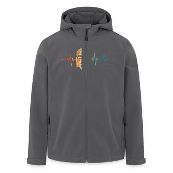 Heartbeat Retro Tribal Maske - Recycelte Männer Softshell-Jacke von Stanley/Stella - Anthrazit - Vorne - AI Model Male 185 light (185cm)