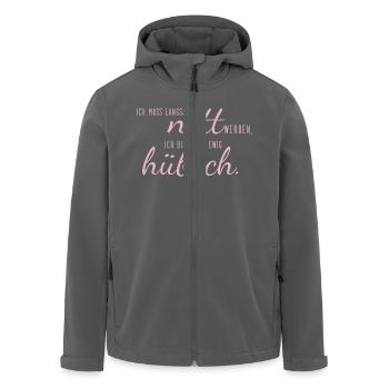 sprüche nett hübsch - Recycelte Männer Softshell-Jacke von Stanley/Stella - Anthrazit - Vorne - AI Model Male 185 light (185cm)
