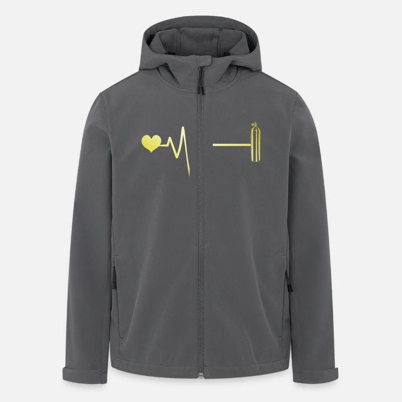 Oxygen Diving Heart Pulse - Men’s Recycled Softshell Jacket by Stanley/Stella - anthracite