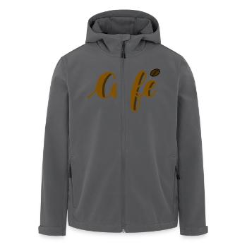 Kaffee-Schriftzug - Recycelte Männer Softshell-Jacke von Stanley/Stella - Anthrazit - Vorne - AI Model Male 185 light (185cm)