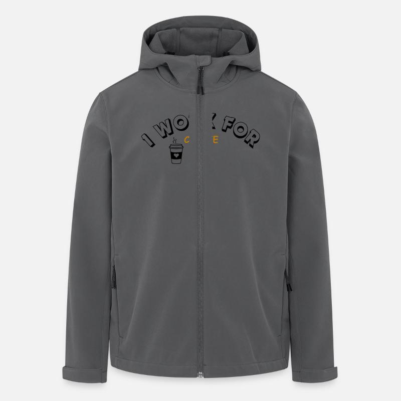 I work for Coffee - Recycelte Männer Softshell-Jacke von Stanley/Stella - Anthrazit