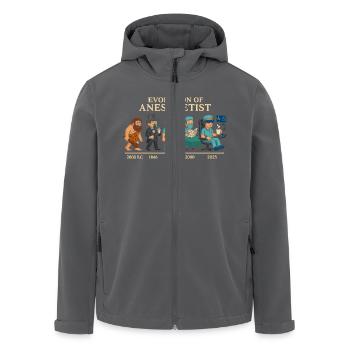Evolution der Anästhesisten - Recycelte Männer Softshell-Jacke von Stanley/Stella - Anthrazit - Vorne - AI Model Male 185 light (185cm)