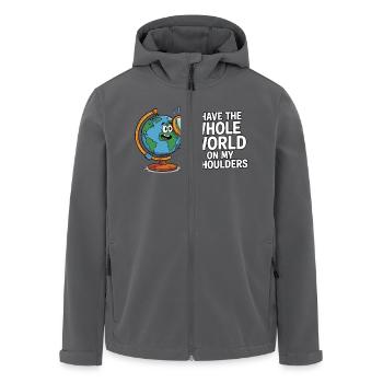 Lustig Geografie Die ganze Welt auf den Schultern - Recycelte Männer Softshell-Jacke von Stanley/Stella - Anthrazit - Vorne - AI Model Male 185 light (185cm)