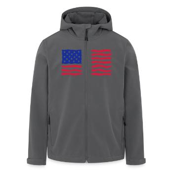 Stars And Stripes / Flagge / Flag - Recycelte Männer Softshell-Jacke von Stanley/Stella - Anthrazit - Vorne - AI Model Male 185 light (185cm)