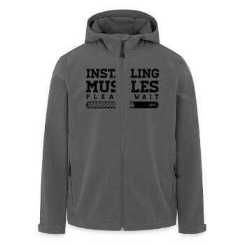 INSTALLING MUSCLES - PLEASE WAIT - Recycelte Männer Softshell-Jacke von Stanley/Stella - Anthrazit - Vorne - AI Model Male 185 light (185cm)