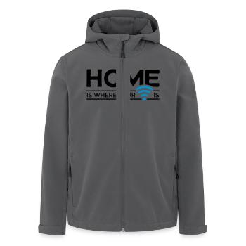 home is where … wi-fi - Recycelte Männer Softshell-Jacke von Stanley/Stella - Anthrazit - Vorne - AI Model Male 185 light (185cm)