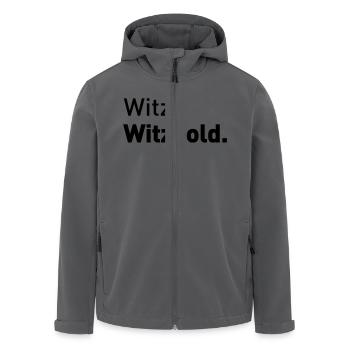 Witzbold Typografie Design Schriftart bold fett - Recycelte Männer Softshell-Jacke von Stanley/Stella - Anthrazit - Vorne - AI Model Male 185 light (185cm)