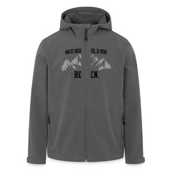 zu wenig in den Bergen - Recycelte Männer Softshell-Jacke von Stanley/Stella - Anthrazit - Vorne - AI Model Male 185 light (185cm)