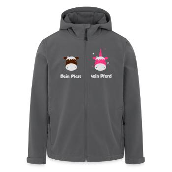 Dein Pferd - Mein Pferd - Recycelte Männer Softshell-Jacke von Stanley/Stella - Anthrazit - Vorne - AI Model Male 185 light (185cm)