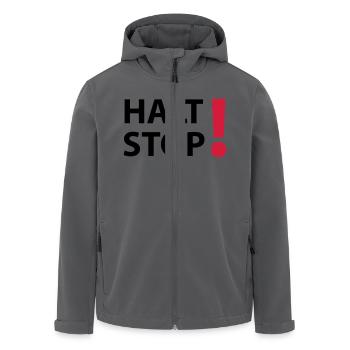 Halt Stop! - Recycelte Männer Softshell-Jacke von Stanley/Stella - Anthrazit - Vorne - AI Model Male 185 light (185cm)