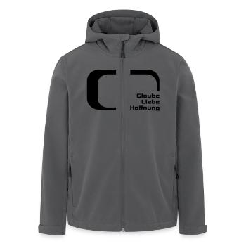 glaube liebe hoffnung - Recycelte Männer Softshell-Jacke von Stanley/Stella - Anthrazit - Vorne - AI Model Male 185 light (185cm)