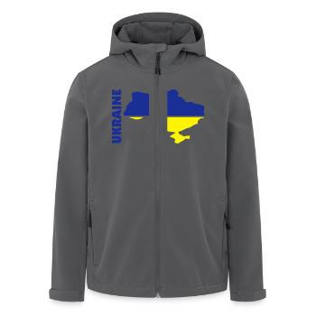 ukraine_umriss_flagge_50 - Recycelte Männer Softshell-Jacke von Stanley/Stella - Anthrazit - Vorne - AI Model Male 185 light (185cm)