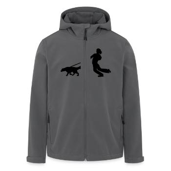 Hund zieht an Leine - Recycelte Männer Softshell-Jacke von Stanley/Stella - Anthrazit - Vorne - AI Model Male 185 light (185cm)