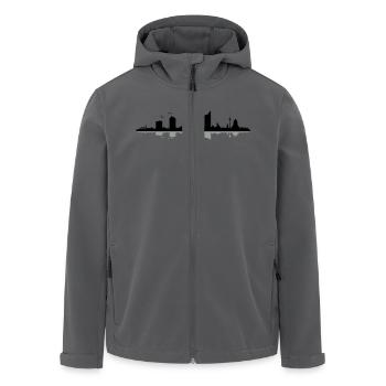 Leipzig Skyline - Recycelte Männer Softshell-Jacke von Stanley/Stella - Anthrazit - Vorne - AI Model Male 185 light (185cm)