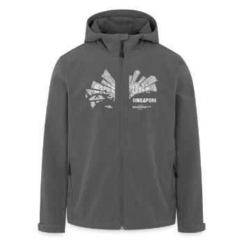 Singapore Karte - Recycelte Männer Softshell-Jacke von Stanley/Stella - Anthrazit - Vorne - AI Model Male 185 light (185cm)