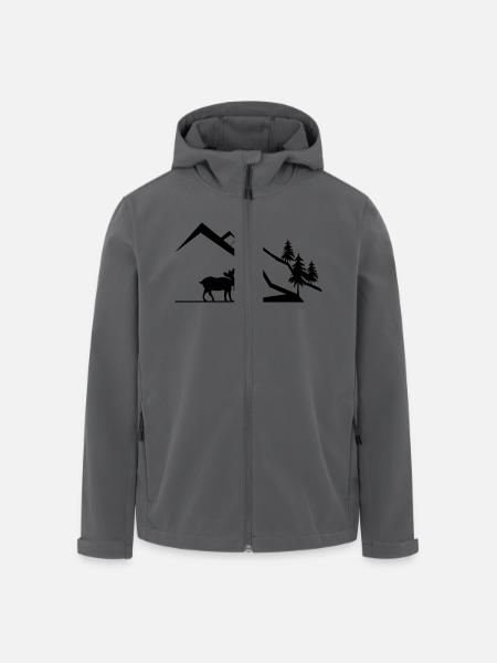 Berge - Recycelte Männer Softshell-Jacke von Stanley/Stella - Anthrazit