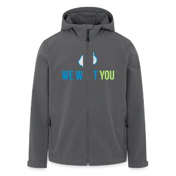 we want you - Recycelte Männer Softshell-Jacke von Stanley/Stella - Anthrazit - Vorne - AI Model Male 185 light (185cm)