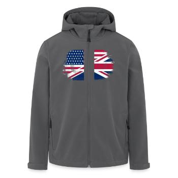 USA - Union Jack Flag - Recycelte Männer Softshell-Jacke von Stanley/Stella - Anthrazit - Vorne - AI Model Male 185 light (185cm)