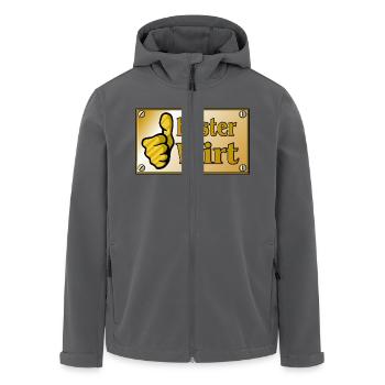 Vom Grafik Designer---Messingschild - bester Wirt - Recycelte Männer Softshell-Jacke von Stanley/Stella - Anthrazit - Vorne - AI Model Male 185 light (185cm)