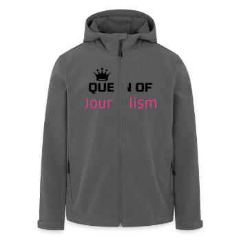 Journalist / Journalismus / Zeitung / Reporter - Recycelte Männer Softshell-Jacke von Stanley/Stella - Anthrazit - Vorne - AI Model Male 185 light (185cm)