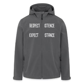 Respect Existence Or Expect Resistance - Recycelte Männer Softshell-Jacke von Stanley/Stella - Anthrazit - Vorne - AI Model Male 185 light (185cm)