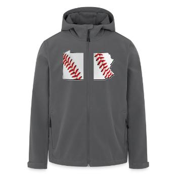 Baseball in der Pennsylvania State Landkarte - Recycelte Männer Softshell-Jacke von Stanley/Stella - Anthrazit - Vorne - AI Model Male 185 light (185cm)