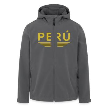 Peru Design – Farben der Anden - Recycelte Männer Softshell-Jacke von Stanley/Stella - Anthrazit - Vorne - AI Model Male 185 light (185cm)