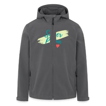 Super-Papa - Recycelte Männer Softshell-Jacke von Stanley/Stella - Anthrazit - Vorne - AI Model Male 185 light (185cm)