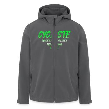 CYCLIST Fahrrad Fahrräder Pedale zu existieren - Recycelte Männer Softshell-Jacke von Stanley/Stella - Anthrazit - Vorne - AI Model Male 185 light (185cm)