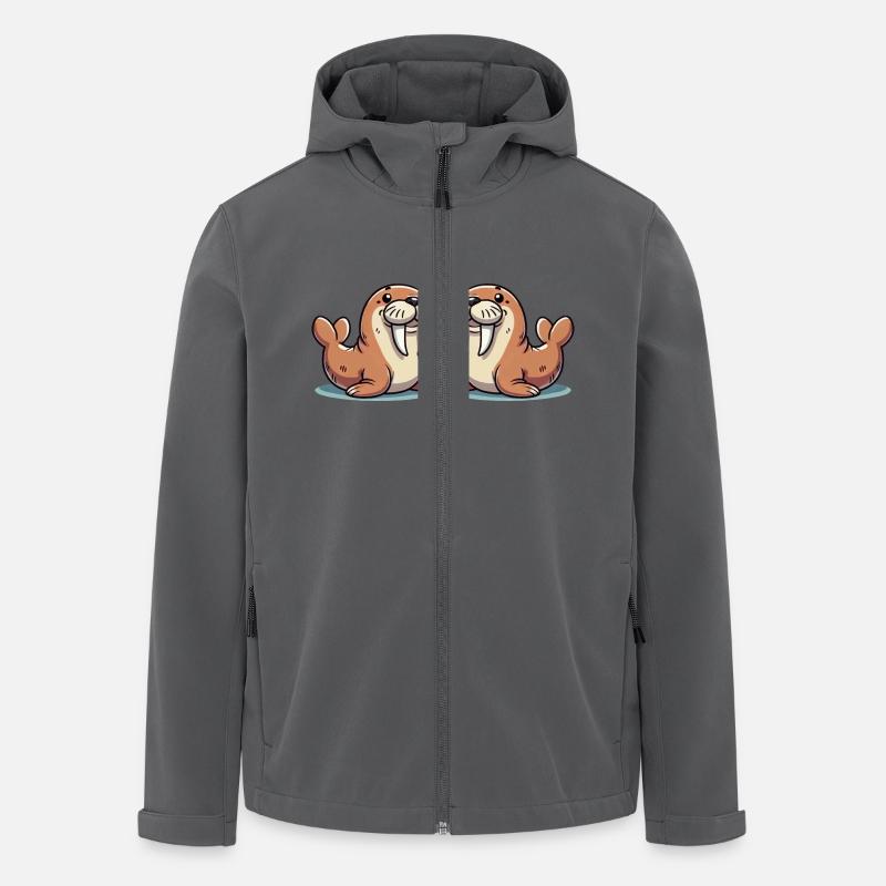 seehund love - Recycelte Männer Softshell-Jacke von Stanley/Stella - Anthrazit