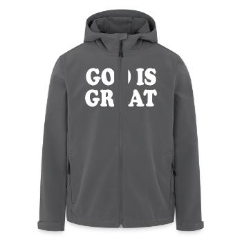 god is great - Recycelte Männer Softshell-Jacke von Stanley/Stella - Anthrazit - Vorne - AI Model Male 185 light (185cm)