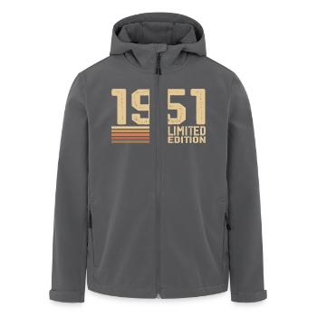 Jahrgang 1951 Geburtstag - Geschenk 1951 Jahrgang 1951 - Recycelte Männer Softshell-Jacke von Stanley/Stella - Anthrazit - Vorne - AI Model Male 185 light (185cm)