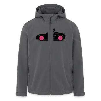 Frau Sportwagen Cabrio Auto - Recycelte Männer Softshell-Jacke von Stanley/Stella - Anthrazit - Vorne - AI Model Male 185 light (185cm)
