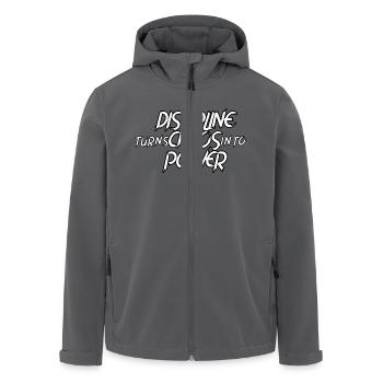 Disziplin verwandelt Chaos in Macht - Motivierend - Recycelte Männer Softshell-Jacke von Stanley/Stella - Anthrazit - Vorne - AI Model Male 185 light (185cm)