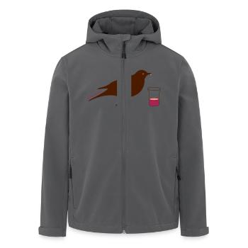 Schnapsdrossel mit Glas - Recycelte Männer Softshell-Jacke von Stanley/Stella - Anthrazit - Vorne - AI Model Male 185 light (185cm)