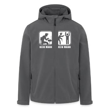 Dein Mann Mein Mann - Recycelte Männer Softshell-Jacke von Stanley/Stella - Anthrazit - Vorne - AI Model Male 185 light (185cm)