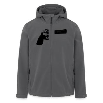 gun_revolver - Recycelte Männer Softshell-Jacke von Stanley/Stella - Anthrazit - Vorne - AI Model Male 185 light (185cm)