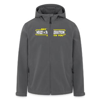 Möge die Kraft mit dir sein - Recycelte Männer Softshell-Jacke von Stanley/Stella - Anthrazit - Vorne - AI Model Male 185 light (185cm)