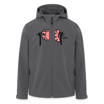 Pig Barbecue - Recycelte Männer Softshell-Jacke von Stanley/Stella - Anthrazit - Vorne - AI Model Male 185 light (185cm)