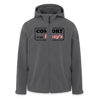 omfort is for pussys T-Shirt, Offroad, - Recycelte Männer Softshell-Jacke von Stanley/Stella - Anthrazit - Vorne - AI Model Male 185 light (185cm)