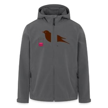 Amsel mit Tropfen am Schnabel - Recycelte Männer Softshell-Jacke von Stanley/Stella - Anthrazit - Vorne - AI Model Male 185 light (185cm)
